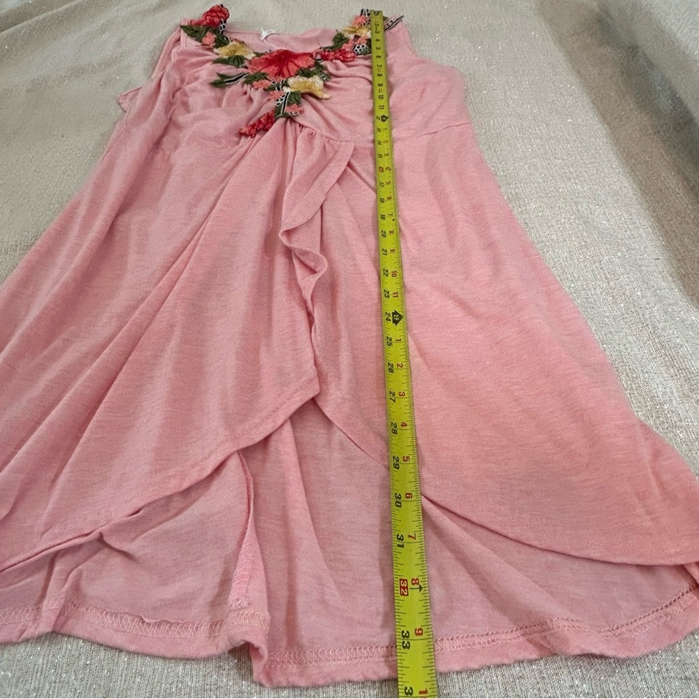 NWOT Rosegal Pink Floral Embroidery Tank Top 1X - size 16 Sleeveless Faux Wrap - Picture 9 of 9